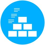 Pyramid icon on a round button - Round Series