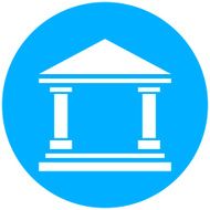 Bank icon on a round button - Round Series