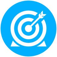 Target icon on a round button - Round Series
