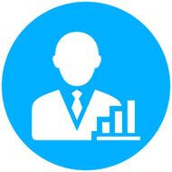Businessman icon on a round button - Round Series N2