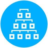 Organization Chart icon on a round button - Round Series