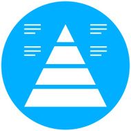 Pyramid icon on a round button - Round Series N2