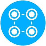 Flowchart icon on a round button - Round Series N2