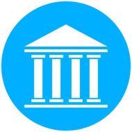 Bank icon on a round button - Round Series N2