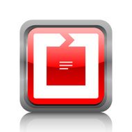 Chevron Chart icon on a square button - RubyRed Series
