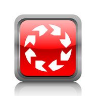 Chevron Chart icon on a square button - RubyRed Series N2
