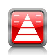 Pyramid icon on a square button - RubyRed Series N2