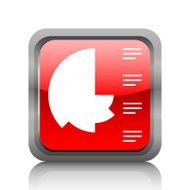 Coxcomb Chart icon on a square button - RubyRed Series