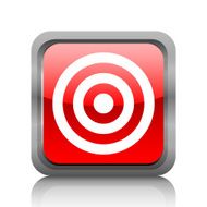 Target icon on a square button - RubyRed Series N2