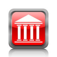 Bank icon on a square button - RubyRed Series N2