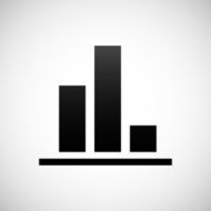 Bar Graph icon on a white background - Shade Series