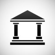 Bank icon on a white background - Shade Series