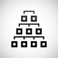 Organization Chart icon on a white background - Shade Series