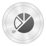 Pie Chart icon on a round button - Sharp Series
