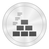 Pyramid icon on a round button - Sharp Series