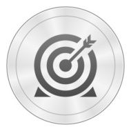 Target icon on a round button - Sharp Series