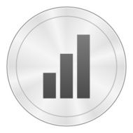 Bar Graph icon on a round button - Sharp Series N2