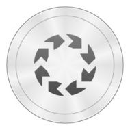 Chevron Chart icon on a round button - Sharp Series N2