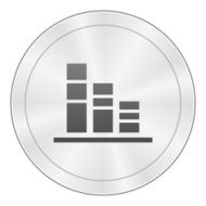 Bar Graph icon on a round button - Sharp Series N3