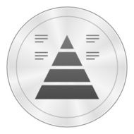 Pyramid icon on a round button - Sharp Series N2