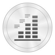 Bar Graph icon on a round button - Sharp Series N5