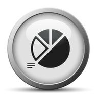 Pie Chart icon on a silver button - Silver Series