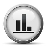 Bar Graph icon on a silver button - Silver Series