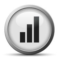 Bar Graph icon on a silver button - Silver Series N2