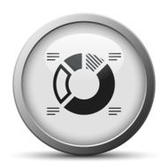 Donut Chart icon on a silver button - Silver Series