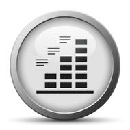 Bar Graph icon on a silver button - Silver Series N5