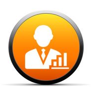Businessman icon on a round button - Simple Series N2