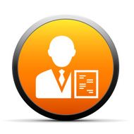 Businessman icon on a round button - Simple Series N3