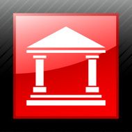 Bank icon on a square button - Sleek Series