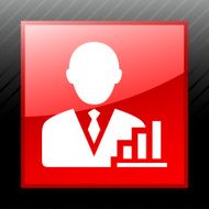 Businessman icon on a square button - Sleek Series N2