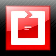Chevron Chart icon on a square button - Sleek Series