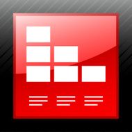 Bar Graph icon on a square button - Sleek Series N4