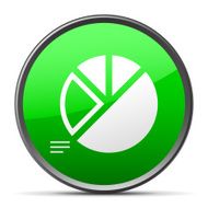 Pie Chart icon on a round button - Slender Series