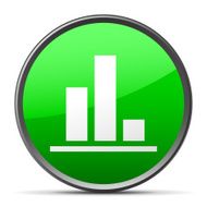 Bar Graph icon on a round button - Slender Series