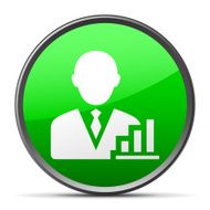 Businessman icon on a round button - Slender Series N2
