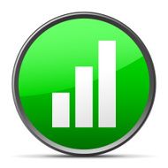 Bar Graph icon on a round button - Slender Series N2