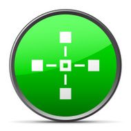 Flowchart icon on a round button - Slender Series