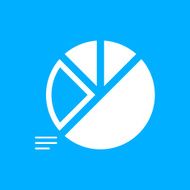 Pie Chart icon on a blue background - Smooth Series