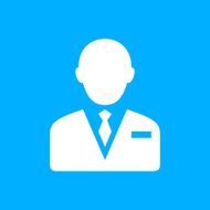 Businessman icon on a blue background - Smooth Series
