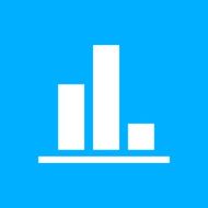 Bar Graph icon on a blue background - Smooth Series