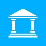 Bank icon on a blue background - Smooth Series