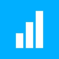 Bar Graph icon on a blue background - Smooth Series N2