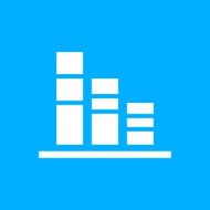 Bar Graph icon on a blue background - Smooth Series N3