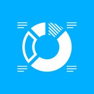 Donut Chart icon on a blue background - Smooth Series