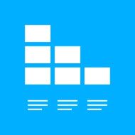 Bar Graph icon on a blue background - Smooth Series N4