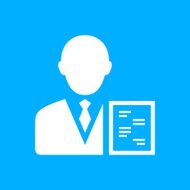 Businessman icon on a blue background - Smooth Series N3